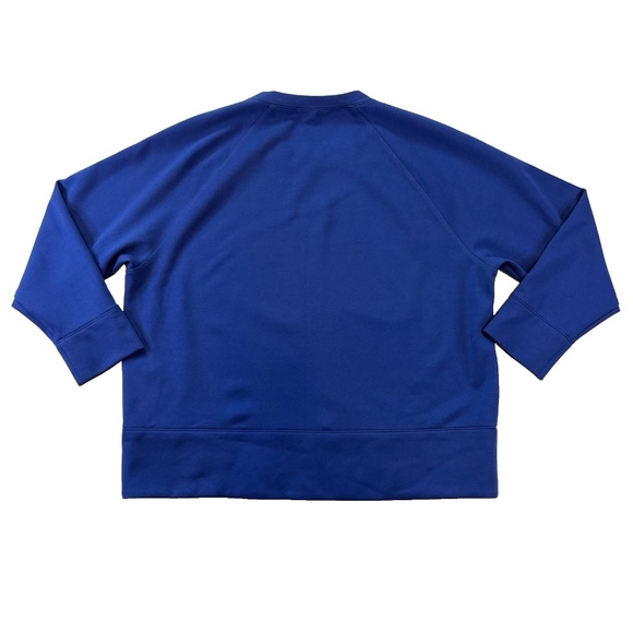 Eileen Fisher Size M Petite Blue Flex Tencel Ponte Shirt Round Neck Top Boxy Fit - Picture 8 of 12